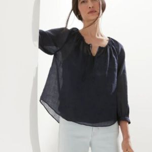 Banana Republic L ramie blouse (Navy)